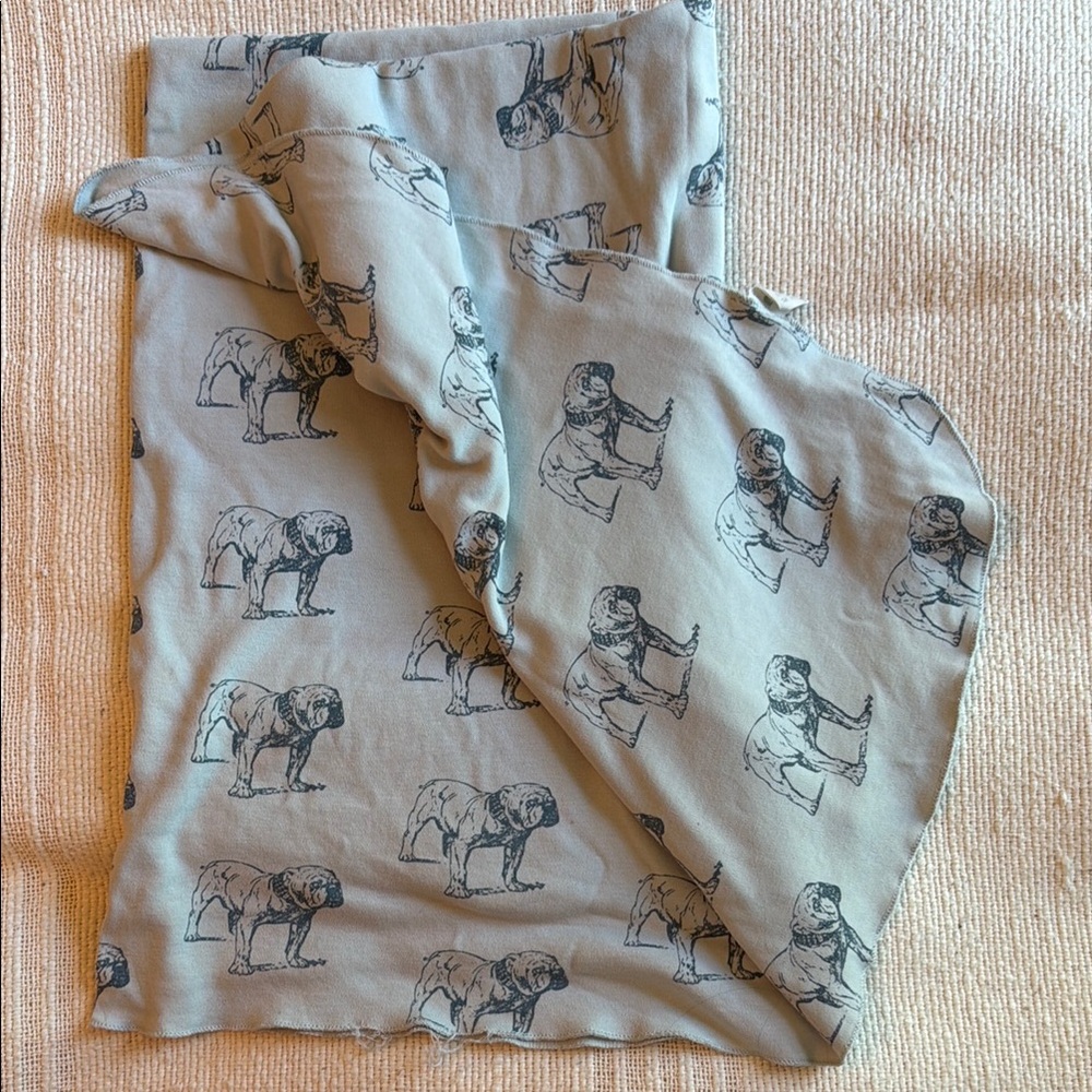 Kate Quinn Blue Bulldog Print blanket